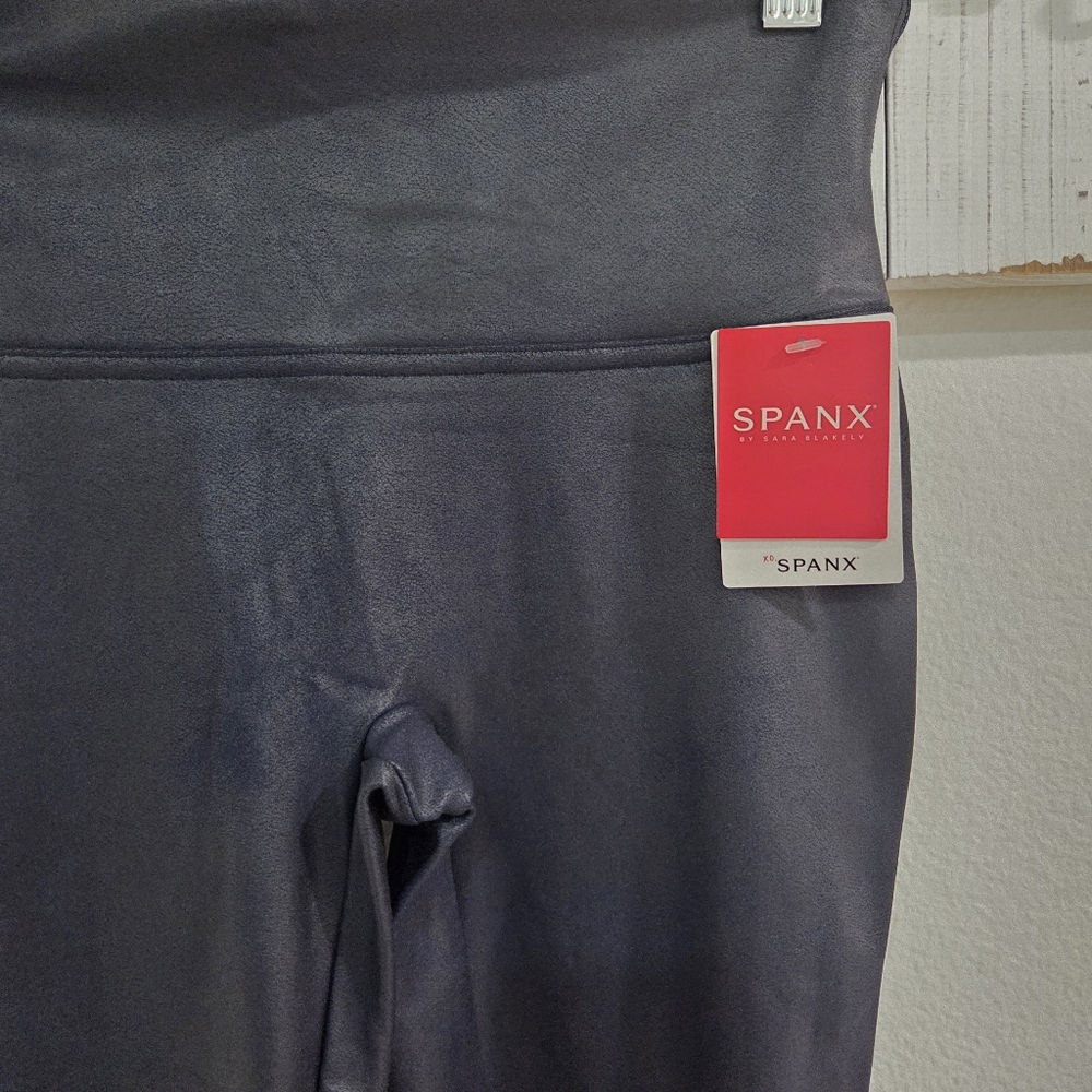 Spanx Midnight Blue Faux Leather Leggings - Picture 5 of 6